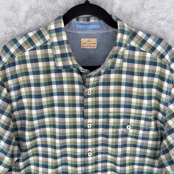 Tommy Bahama Other - Tommy Bahama Jeans Plaid Long Sleeve Button Up Shirt Men Large Casual Green Blue